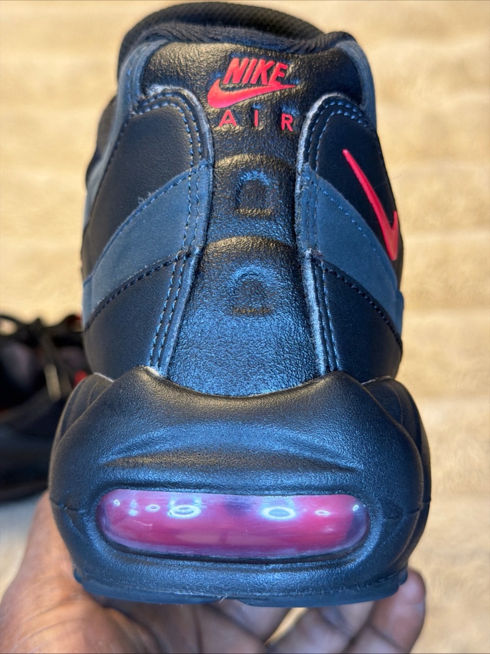 Nike Black Sneakers with Red Lace Accents - Picture 7 of 12